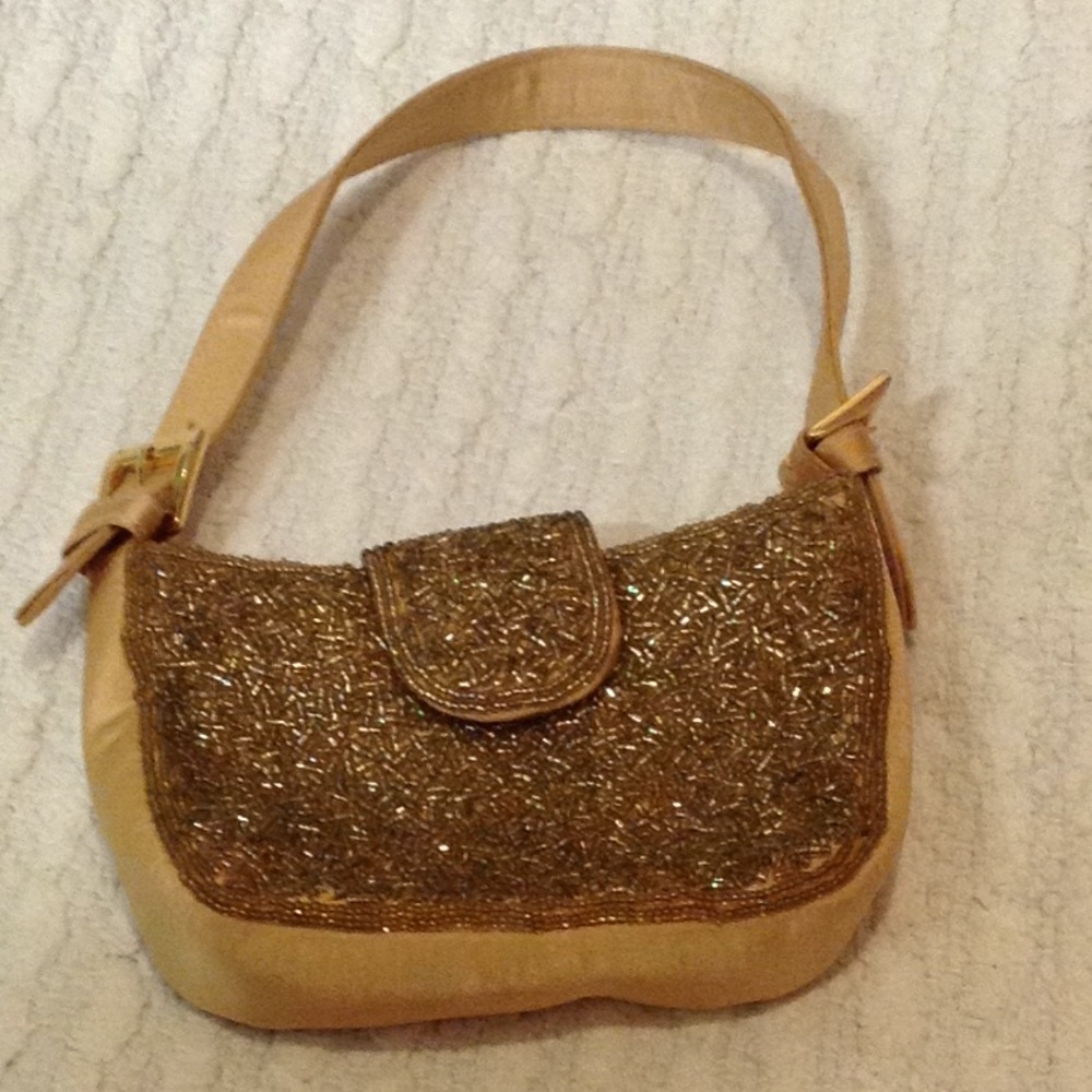 Gold Beaded Evening Bag